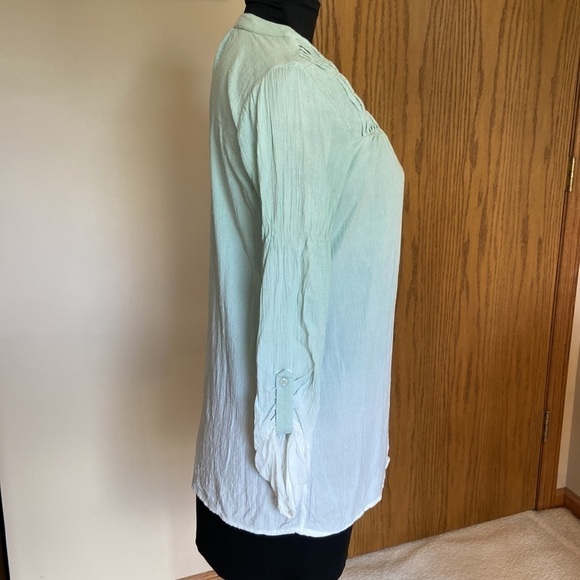 💚 Bandolino Ombre Blouse Mint Green Medium - Picture 3 of 12